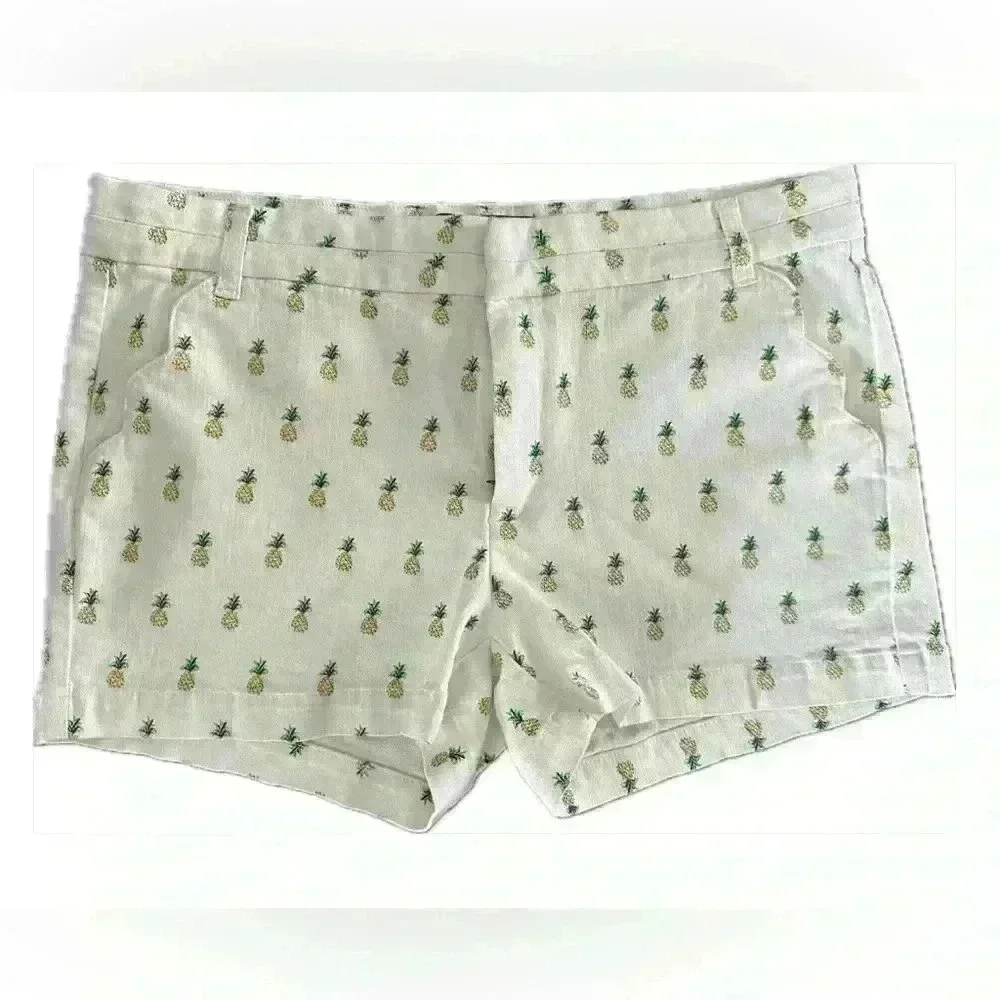 Blue Rain Pineapple Print Summer Sprint Shorts (11) - Picture 1 of 11